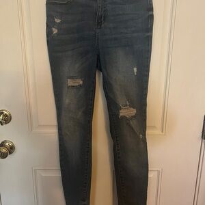 Judy Blue Dark Wash Distressed Skinny Jeans